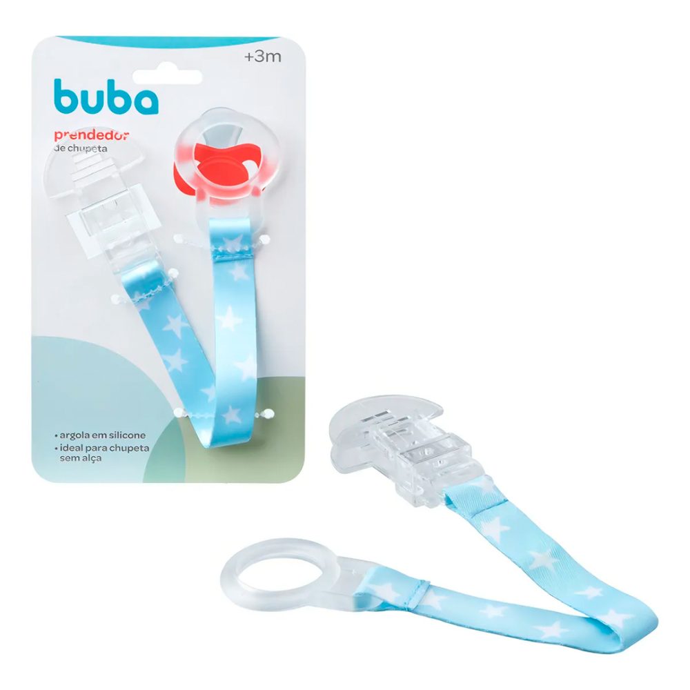 Prendedor De Chupeta Buba - Azul Estrelas