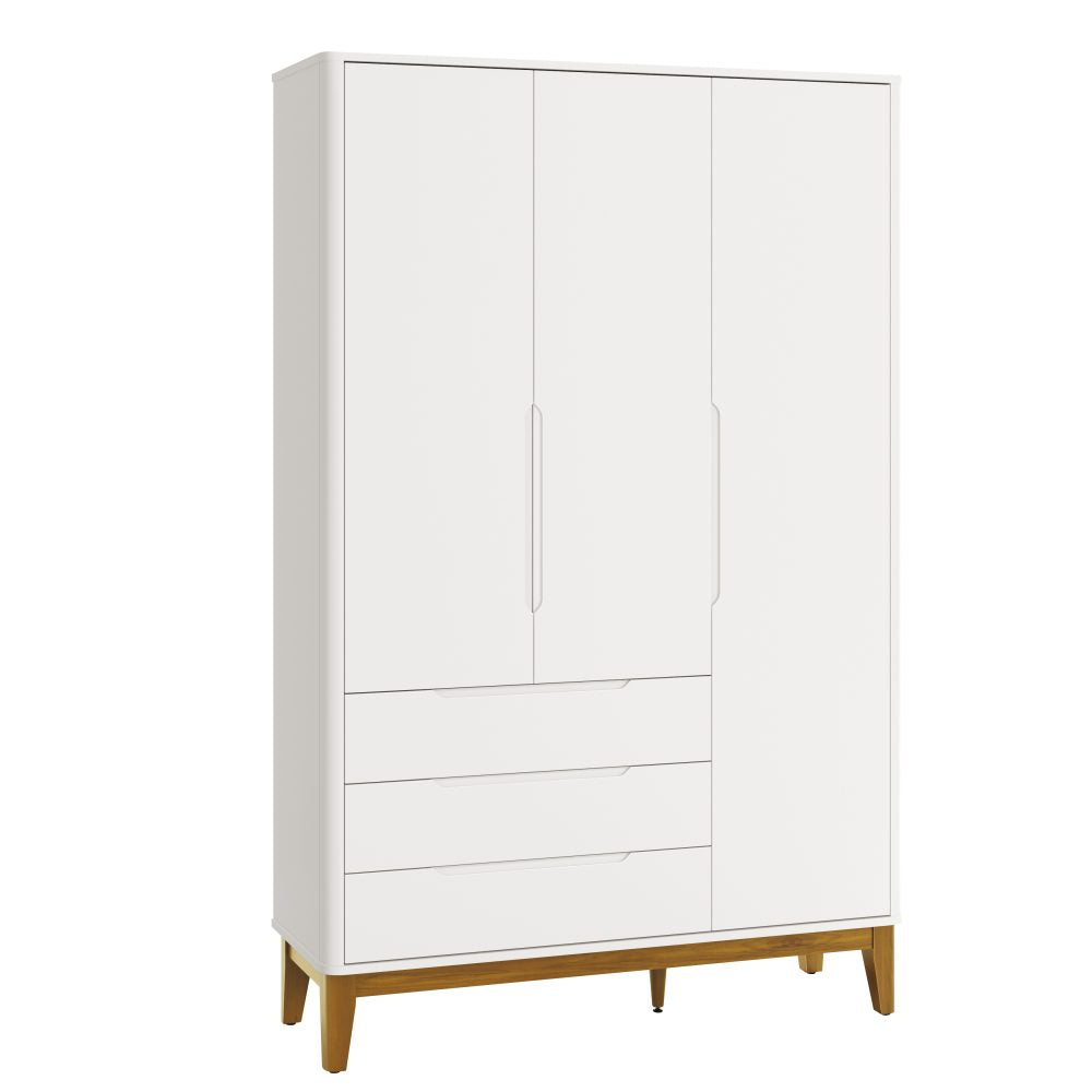 Roupeiro Boom 3 Portas Reller - Branco Fosco