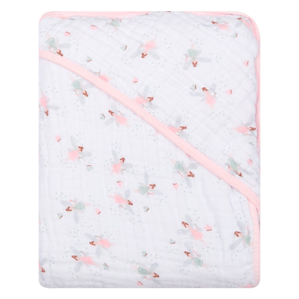 Toalha De Banho Papi Soft 3 Camadas Com Capuz 80cm X 80cm - Fadinhas