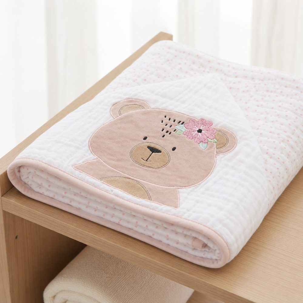 Toalha de Banho Soft 3 Camadas 90cm X 75cm - Ursa Ema