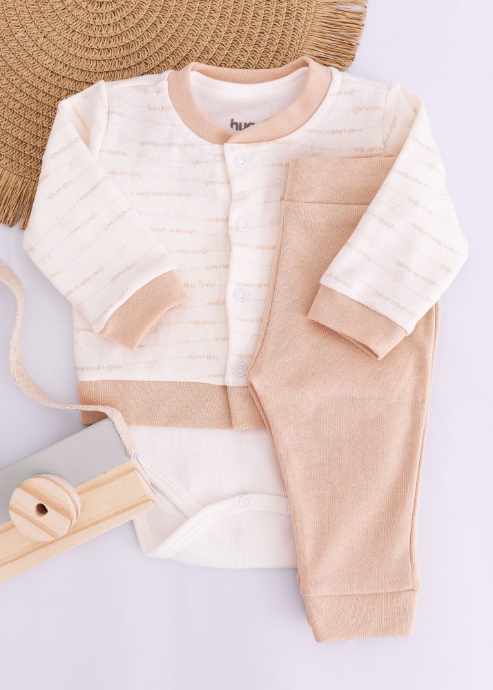 Conjunto Body Com Calça e Cardigan Neutro - Hug