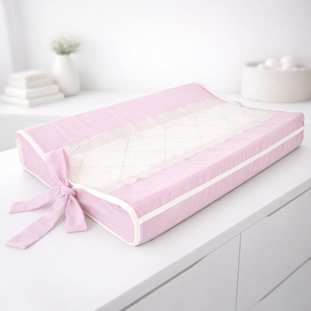 Trocador de Bebê Anatômico para Cômoda - Rosa com Linho
