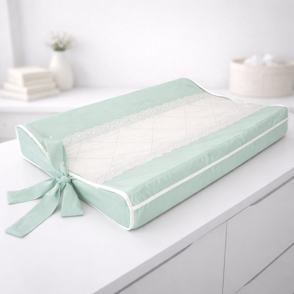 Trocador de Bebê Anatômico para Cômoda - Verde com Linho