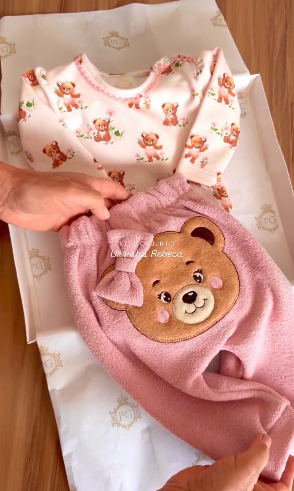 Kit Maternidade Personalizado Completo FEMININA Ursinha Rebeca | Personalize Com o Nome da sua princesa