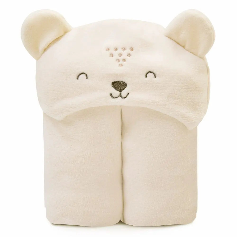 Manta Microfibra Com Capuz - Urso Neutro