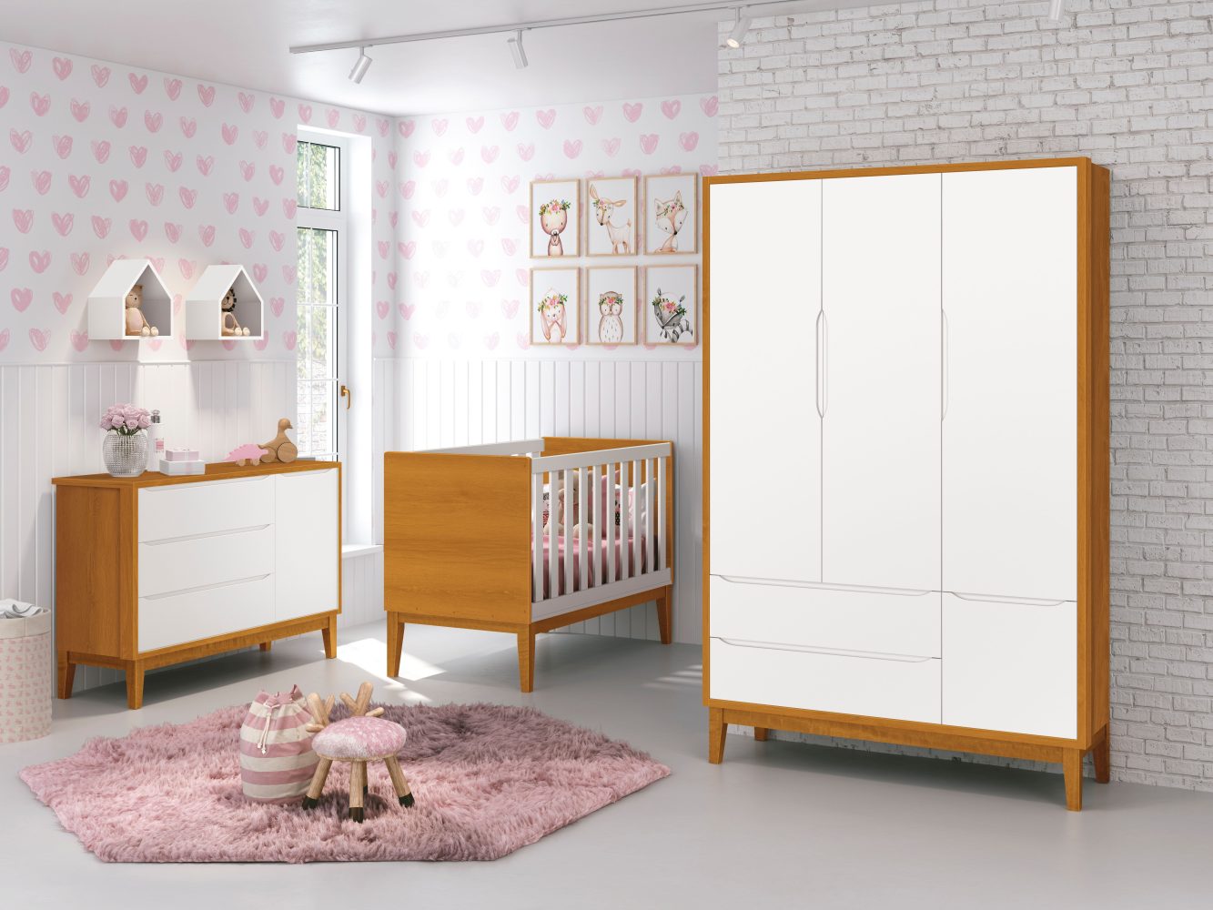 Roupeiro Classic Reller - Branco Fosco com Savana