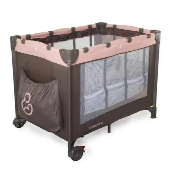 Berço Cercado Portátil Affetto Cappuccino Rosa - Galzerano