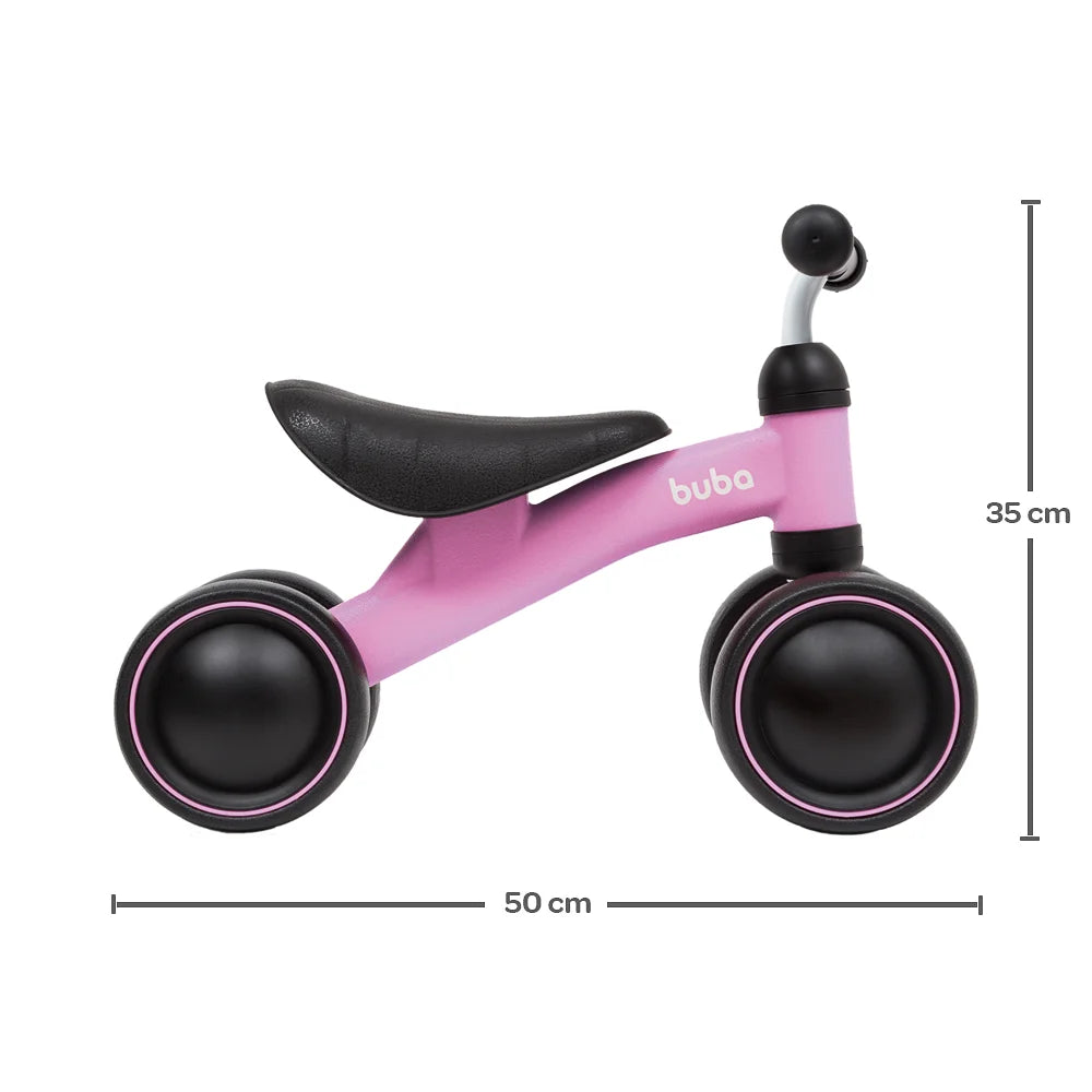 Bicicleta de Equilíbrio 4 Rodas Buba - Rosa