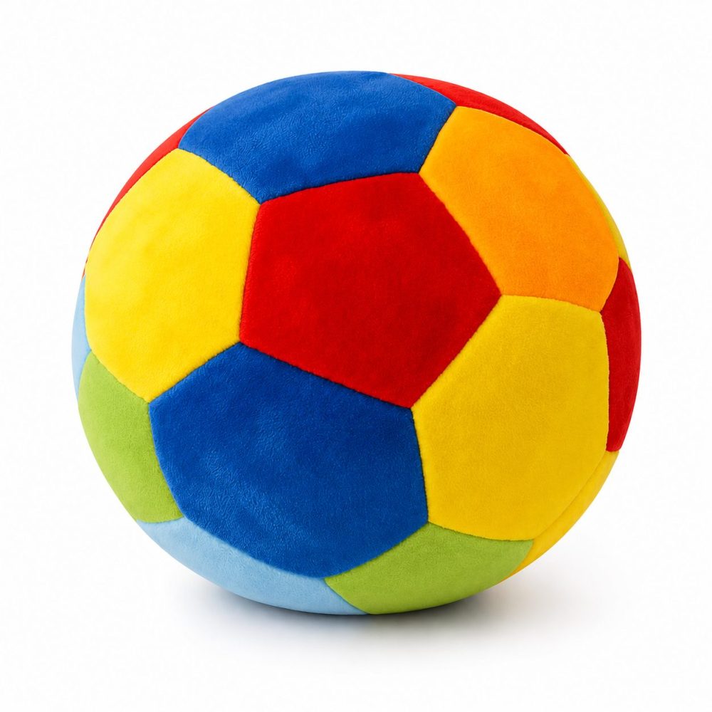 Bola Chocalho Infantil Colorido de Pelúcia 25cm