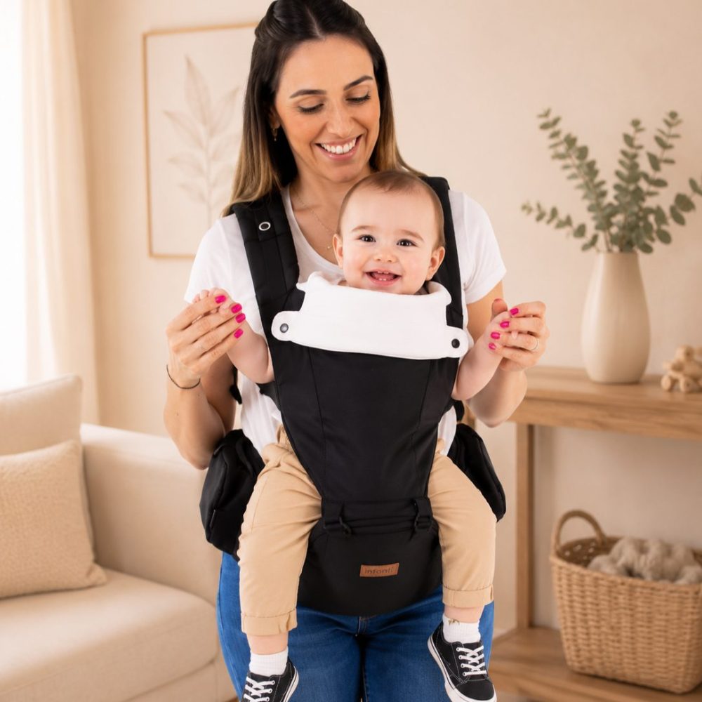 Canguru Close 5 em 1 Infanti Ergonômico com Banquinho