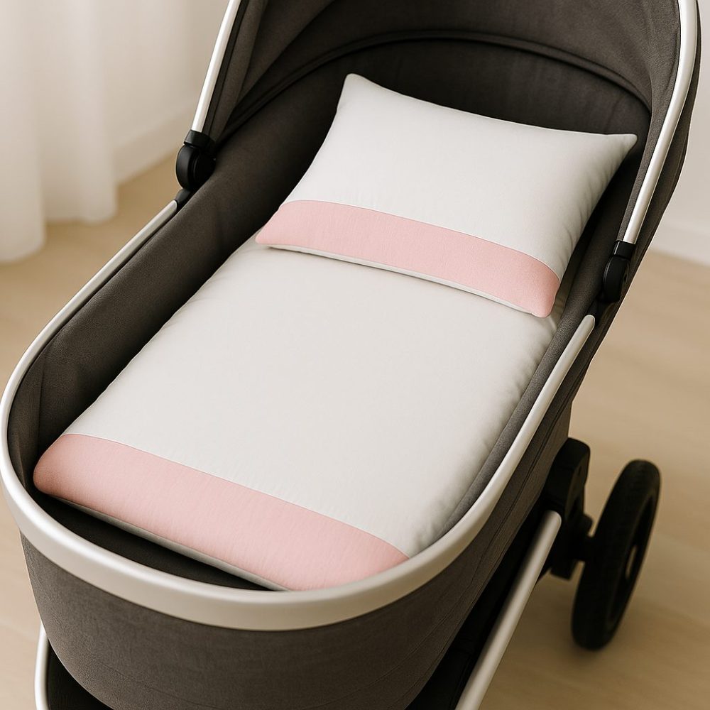 Colchonete para Carrinho com Travesseiro Premium - Rosa