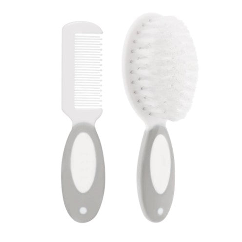 Kit Cuidado Escova e Pente Bebê Cinza - Buba