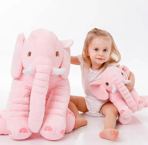 Elefante Almofada de Pelúcia 60cm - Rosa