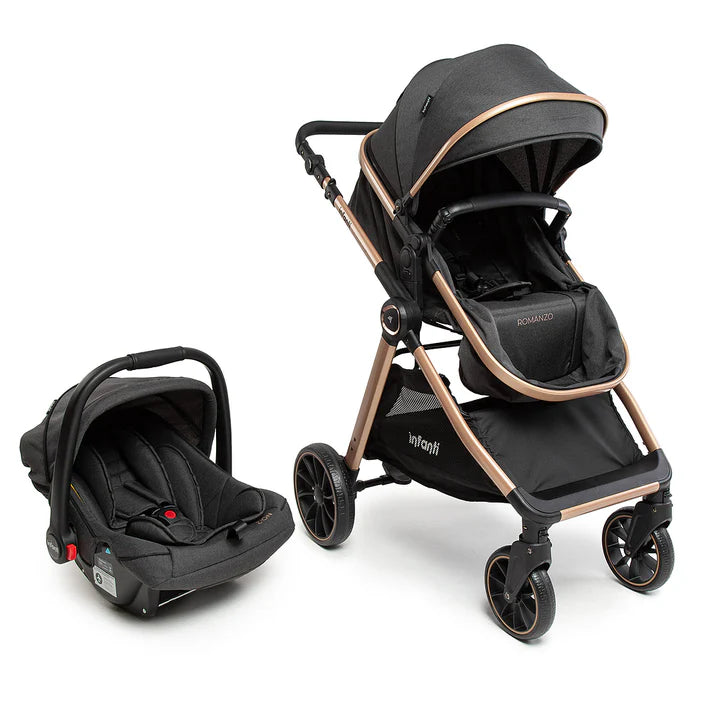 Carrinho Infanti Romanzo Duo Preto Bronze