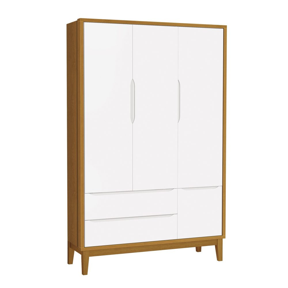 Roupeiro Classic Reller - Branco Fosco com Savana