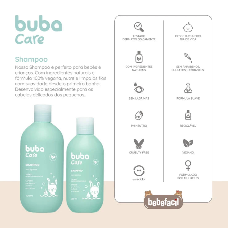 Shampoo de Bebê 400ml (0m+) - Buba Care
