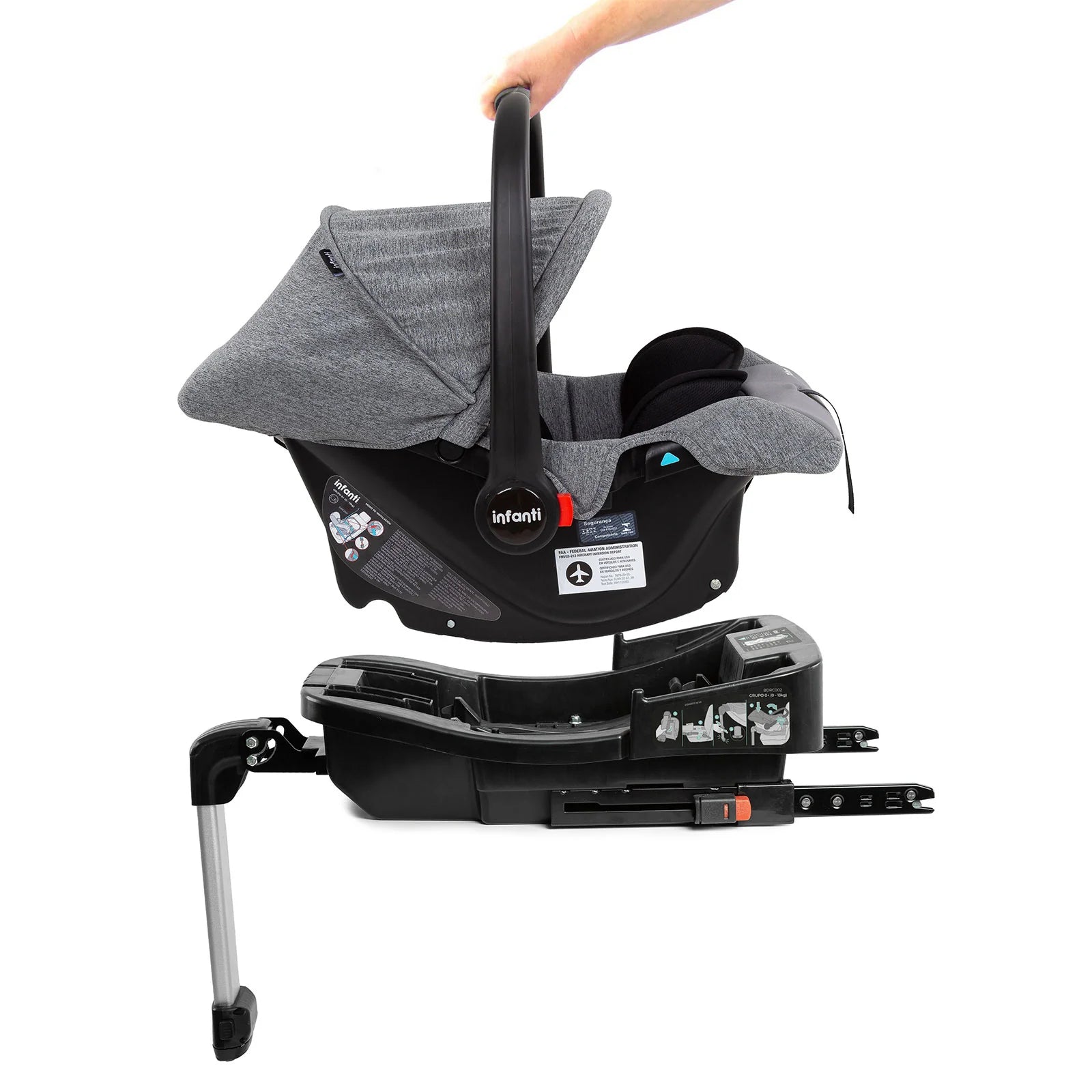 Carrinho Infanti Nivola Trio Preto Solar Com Base Isofix